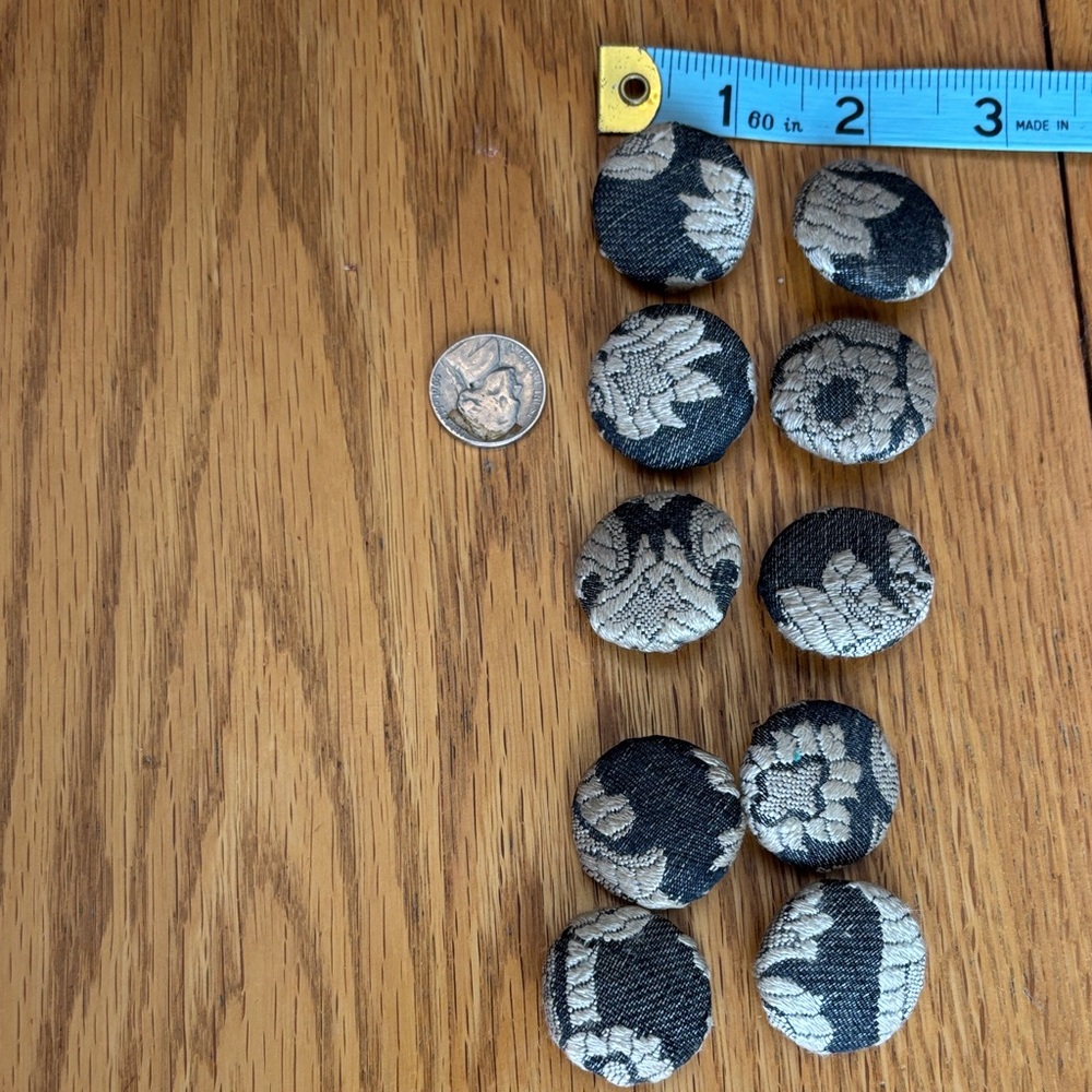 Vintage Prym Black and tan Fabric Buttons